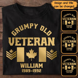 Personalized Canadian Rank Camo Flag Grumpy Old Man T-shirt Printed 23JUL-DNL25