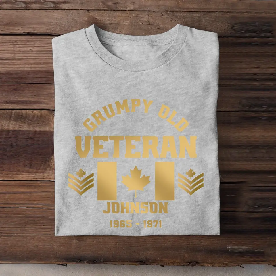 Personalized Canadian Rank Camo Flag Grumpy Old Man T-shirt Printed 23JUL-DNL25
