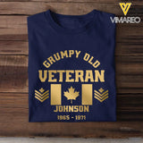 Personalized Canadian Rank Camo Flag Grumpy Old Man T-shirt Printed 23JUL-DNL25