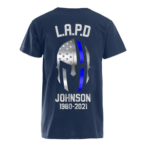 Personalized US Blue Line Spartan Flag Tshirt Printed 23JUL-PVD26