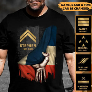 Personalized French Rank Camo Flag T-shirt Printed 23JUL-PN25