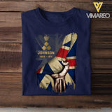 Personalized UK Flag Rank Camo T-shirt Printed 23JUL-PN25