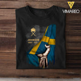 Personalized Swedish Rank Camo Flag T-shirt Printed 23JUL-PN25