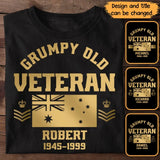 Personalized Grumpy Old VET US Flag Rank Camo T-shirt Printed 23JUL-DNL25