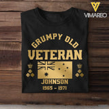 Personalized Grumpy Old VET US Flag Rank Camo T-shirt Printed 23JUL-DNL25