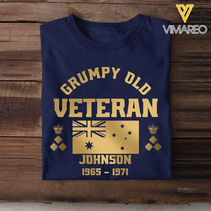 Personalized Grumpy Old VET US Flag Rank Camo T-shirt Printed 23JUL-DNL25