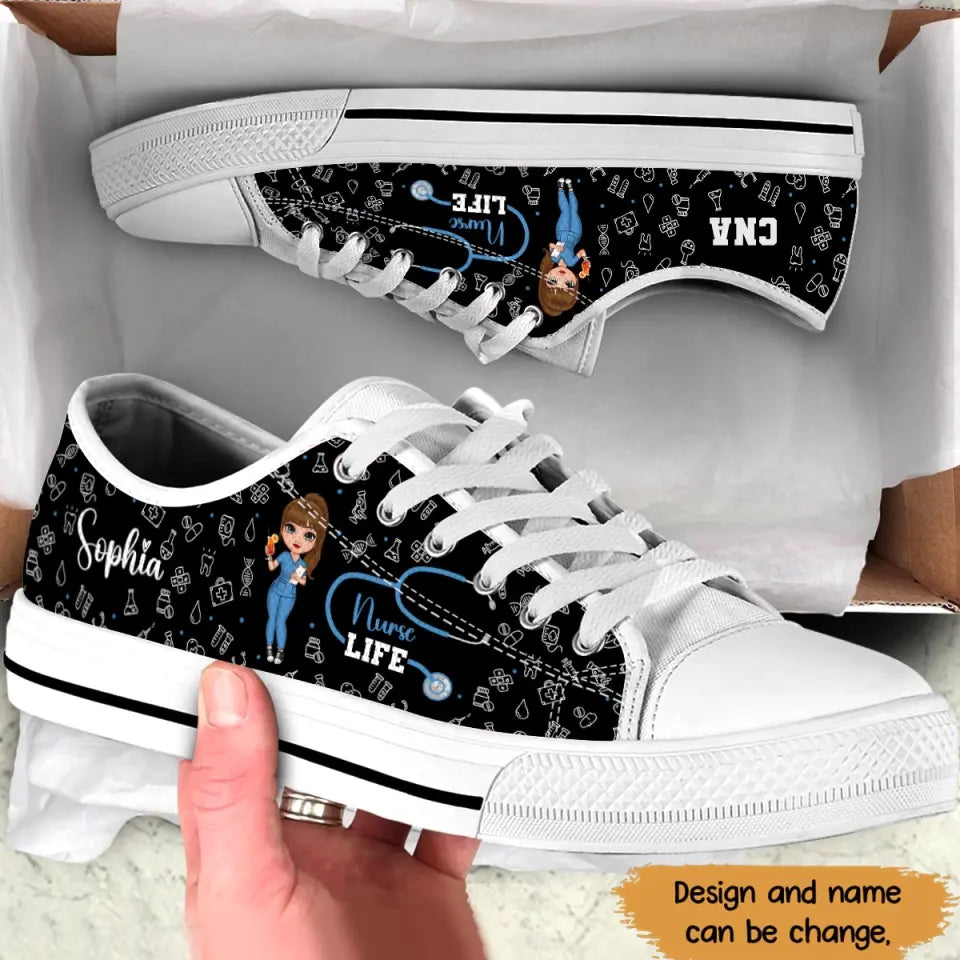 Personalized Nurse Life Gift for Nurse Low top Shoes Printed HTHHN2607