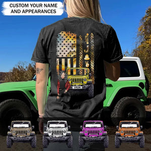 Personalized Jeep Girl Flag T-shirt Printed MTPD2607