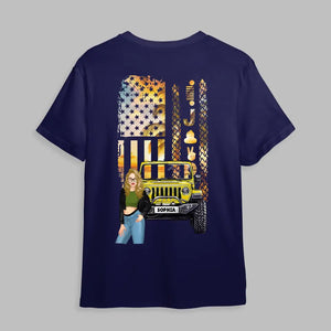 Personalized Jeep Girl Flag T-shirt Printed MTPD2607