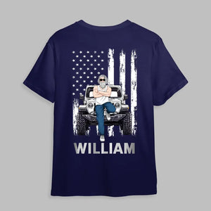 Personalized Man & Jeep Flag T-shirt Printed MTKVH2607