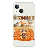 Personalized Fall Season Grandma's Little Pumpkins Scarecraw & Kid Names Phonecase Printed HTHPD2607
