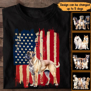 Personalized  Dog Flag Tshirt Gift For Dog Lovers Printed AUG202340PTN