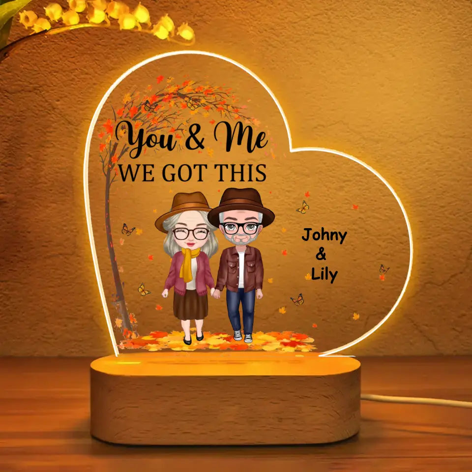 Personalized You & Me We Got This Fall Season Couple LED Night Light Acrylic LED Lamp Printed PNPVD1207