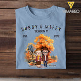 Personalized Fall Season Couple Hubby & Wifey Season 11 EST 2012 T-Shirt Printed HTHHN1407