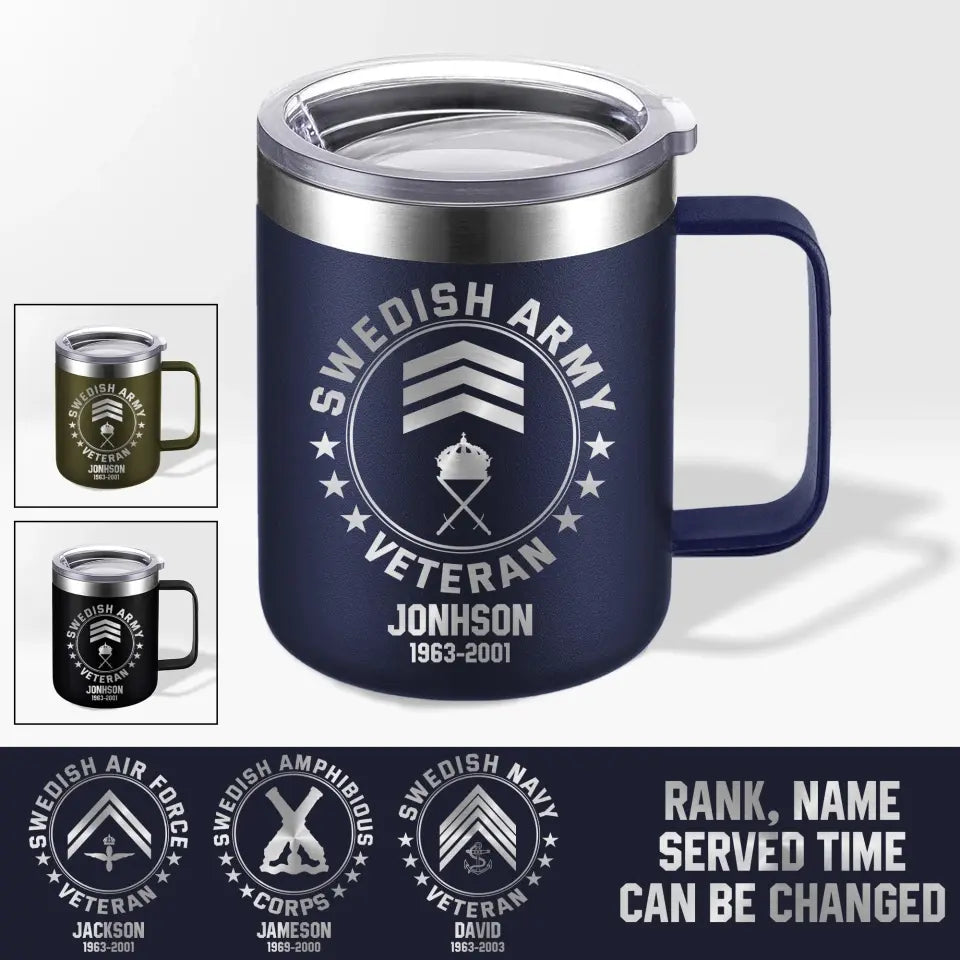 Personalized Swedish Armed Forces With Name And Year Laser Handle Cup Printed 2023138KVH