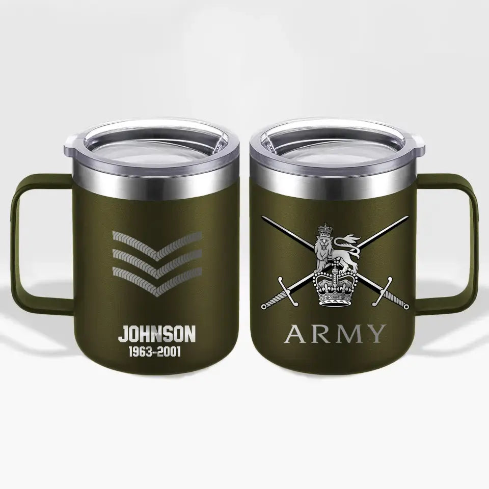 Personalized British Armed Forces With Name And Year Laser Handle Cup Printed 2023183KVH