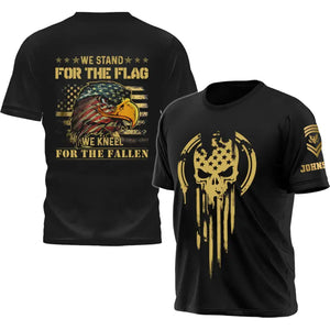 Personalized US We Stand For The Flag We Kneel For The Fallen T-shirt Printed QTPD2023173