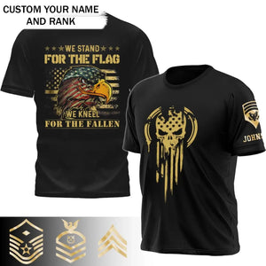 Personalized US We Stand For The Flag We Kneel For The Fallen T-shirt Printed QTPD2023173