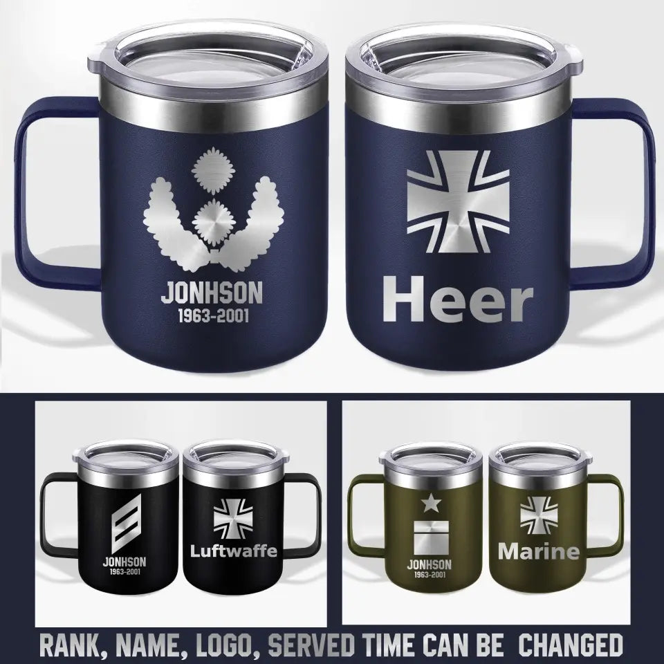 Personalized German Armed Forces With Name And Year Laser Handle Cup Printed 2023212KVH