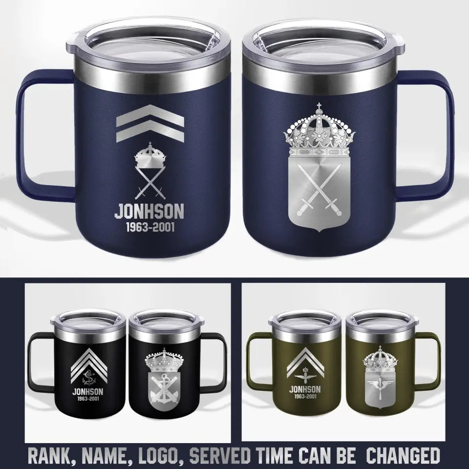 Personalized Swedish Armed Forces With Name And Year Laser Handle Cup Printed 2023212KVH