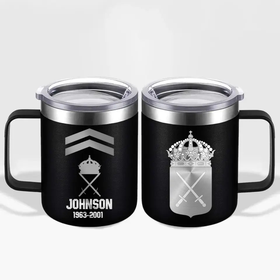 Personalized Swedish Armed Forces With Name And Year Laser Handle Cup Printed 2023212KVH