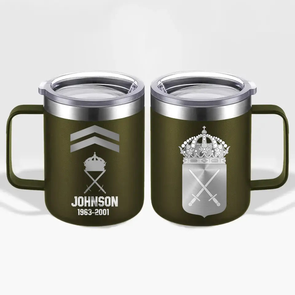 Personalized Swedish Armed Forces With Name And Year Laser Handle Cup Printed 2023212KVH