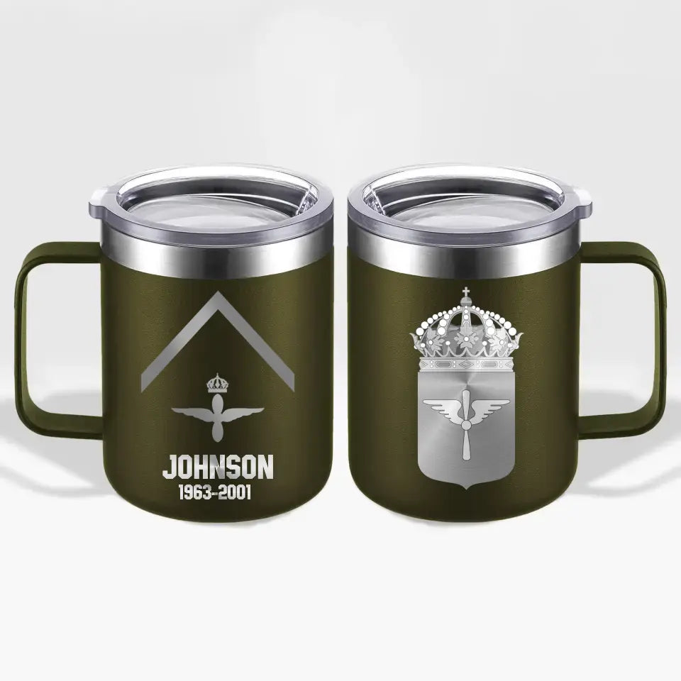 Personalized Swedish Armed Forces With Name And Year Laser Handle Cup Printed 2023212KVH