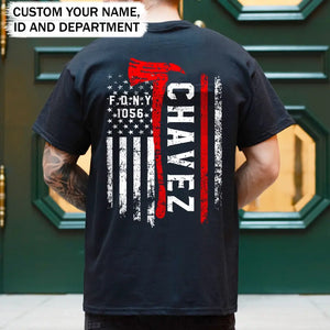 Personalized Firefighter Department US Flag T-shirt Printed PVD2023176