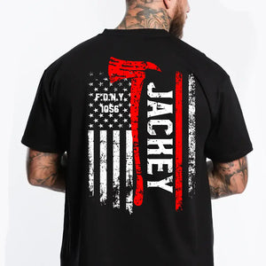 Personalized Firefighter Department US Flag T-shirt Printed PVD2023176