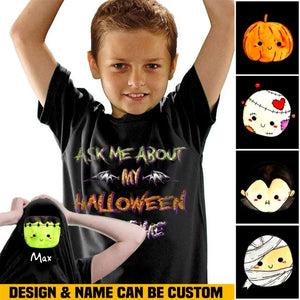 Personalized Ask Me About My Halloween Costume Kid T-shirt Printed MTHHN23210