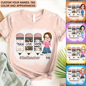 Personalized Teach Love Inspire Gift for Teachers 3D T-shirt Printed HTHPD23155