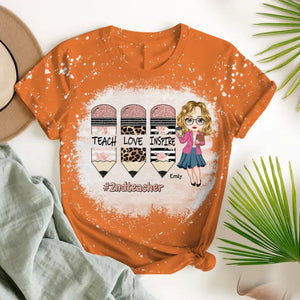 Personalized Teach Love Inspire Gift for Teachers 3D T-shirt Printed HTHPD23155
