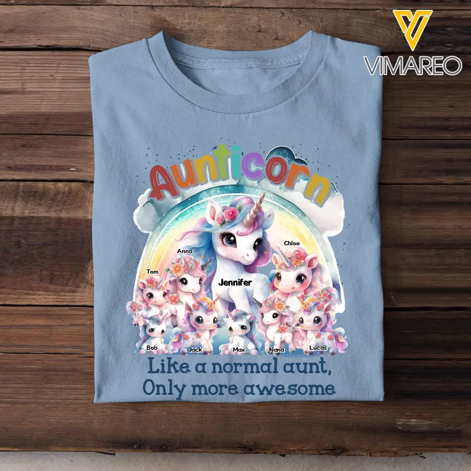 Personalized Aunticorn Like A Normal Aunt Only More Awesome Kid Names T-shirt Printed MTPN23229