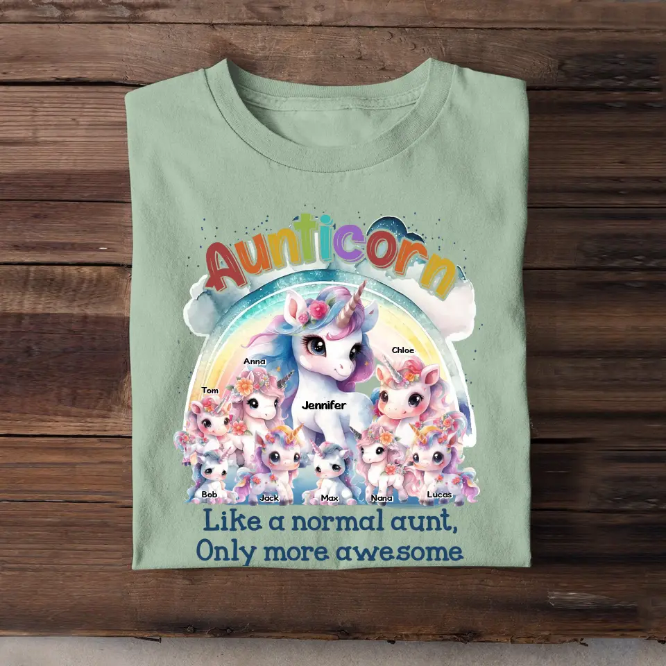 Personalized Aunticorn Like A Normal Aunt Only More Awesome Kid Names T-shirt Printed MTPN23229