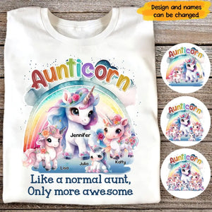 Personalized Aunticorn Like A Normal Aunt Only More Awesome Kid Names T-shirt Printed MTPN23229