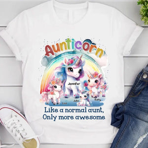 Personalized Aunticorn Like A Normal Aunt Only More Awesome Kid Names T-shirt Printed MTPN23229