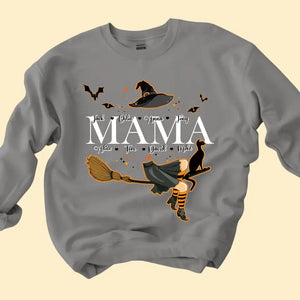 Personalized Witch Mama & Kid Names Sweatshirt Printed HTHHN23306