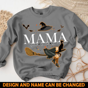Personalized Witch Mama & Kid Names Sweatshirt Printed HTHHN23306
