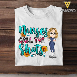 Personalized Nurse Call The Shots Gift For Nurse T-Shirt Printed HTHDNL23355