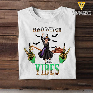 Personalized Bad Witch Vibes Halloween Gift Tshirt KVHMT23383