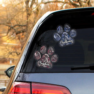 Personalized Paw Colorful Dog Lovers Decal Printed QTPN345