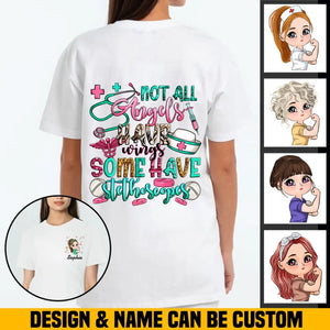 Personalized Not All Angels Have Wings, Some Have Stethoscopes T-shirt Printed HTHHN23353