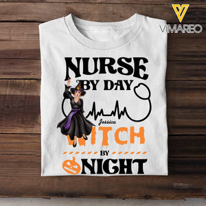 Personalized Nurse By Day Witch By Night Halloween Gift Tshirt 2D Printed HTHKVH23406