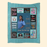 Personalized Upload Your Photo She's Black She's A Queen She's A Nurse Living Her Best Life She's Jessica Sherpa or Fleece Blanket Printed HTHVQ23492