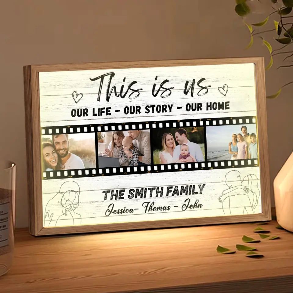 Personalized This Is Us Our Life Our Story Our Home Light Frame Canvas Printed HTHVQ23499