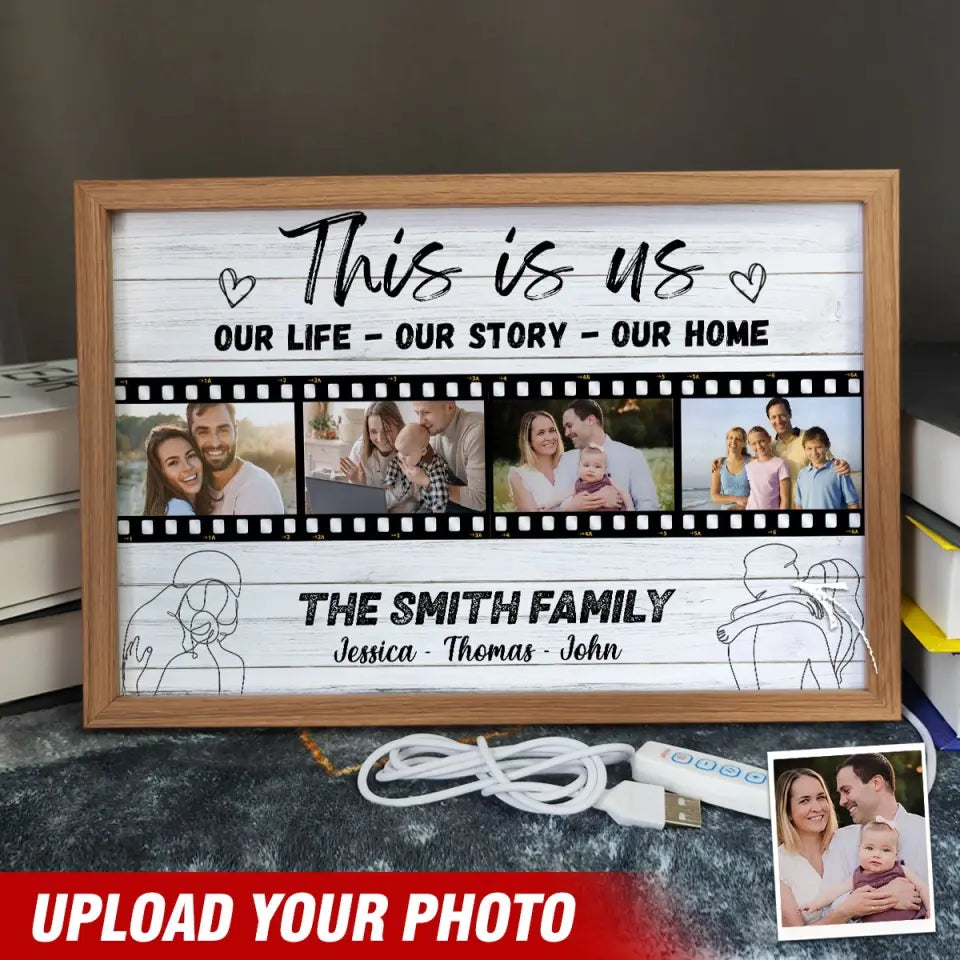 Personalized This Is Us Our Life Our Story Our Home Light Frame Canvas Printed HTHVQ23499