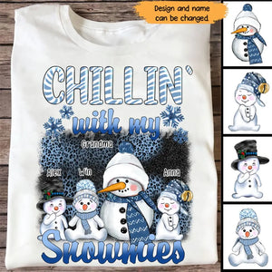 Personalized Chillin' With My Snowmies T-shirt Printed LDMHN23513