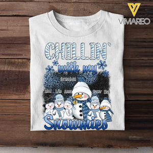 Personalized Chillin' With My Snowmies T-shirt Printed LDMHN23513