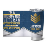 Personalized Canadian Veteran I'm A Grumpy Old Veteran Tumbler Printed QTKH525