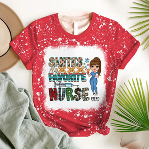 Personalized Santa's Favorite Nurse 3D T-shirt Printed HTHVQ23610